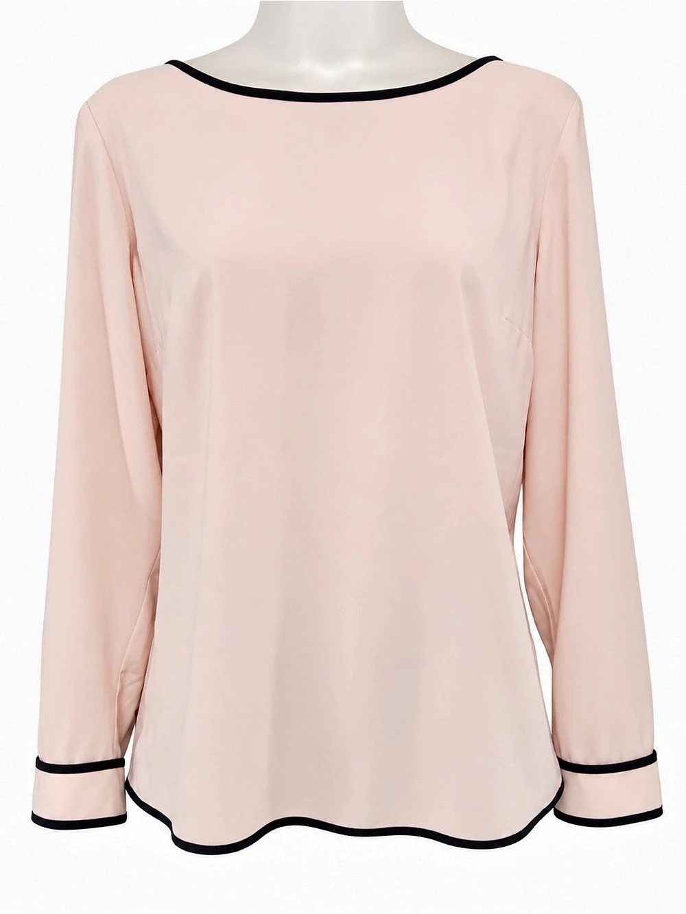 Talbots Blush Pink & Black Trim Blouse – Size M